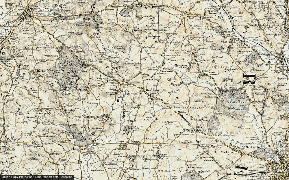 Old Map of Brailsford, 1902 in 1902