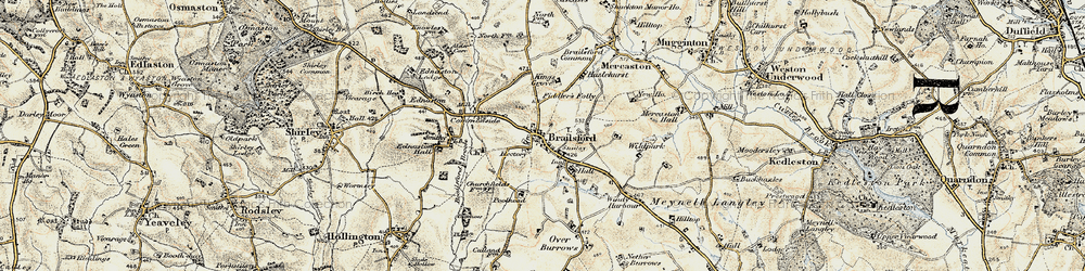 Old map of Brailsford in 1902