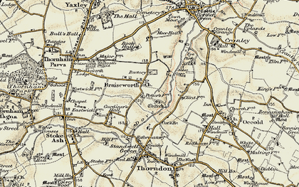 Old map of Braiseworth in 1901