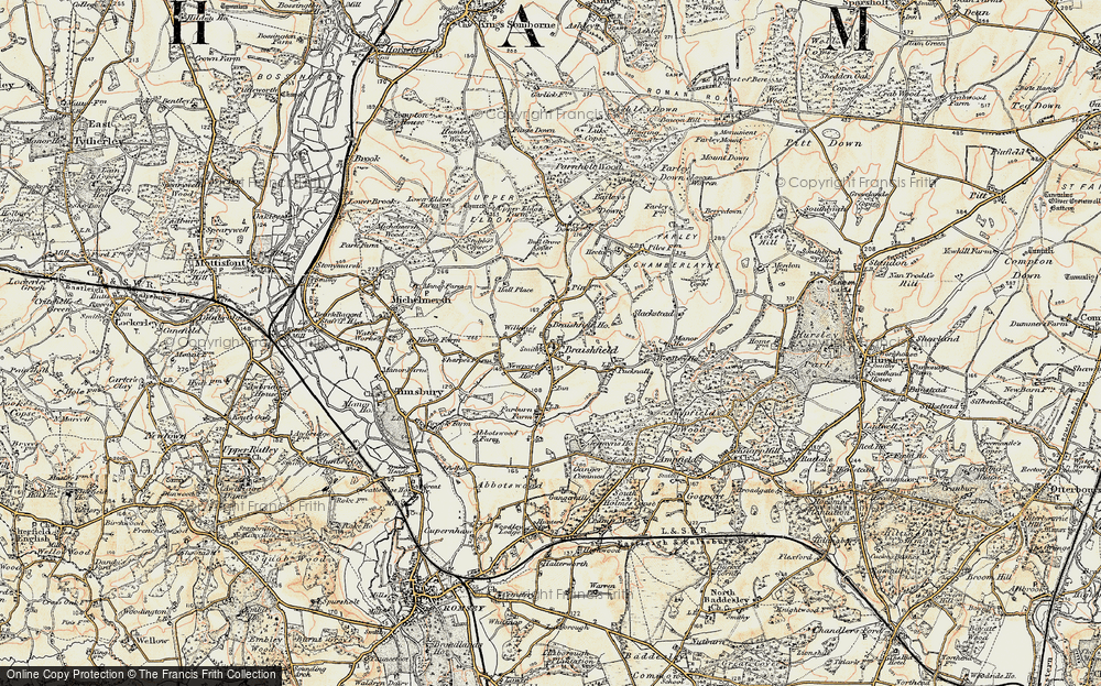 Old Map of Braishfield, 1897-1909 in 1897-1909