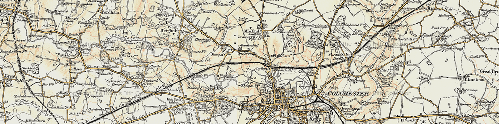 Old map of Braiswick in 1898-1899