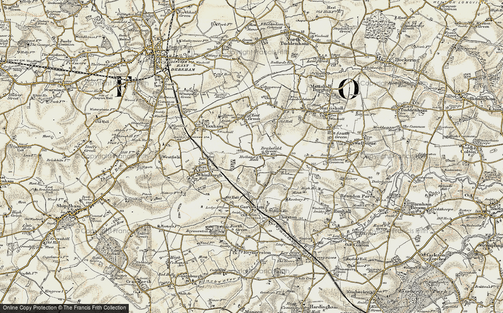 Old Map of Brakefield Green, 1901-1902 in 1901-1902