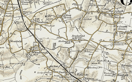 Old map of Brakefield Green in 1901-1902