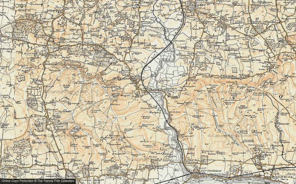 Old Map of Historic Map covering Annington Hill in 1898