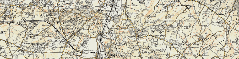 Old map of Brambridge in 1897-1909