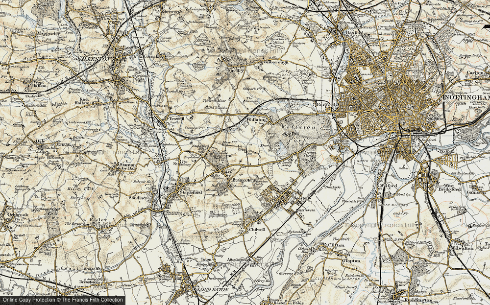 Old Map of Bramcote Hills, 1902-1903 in 1902-1903
