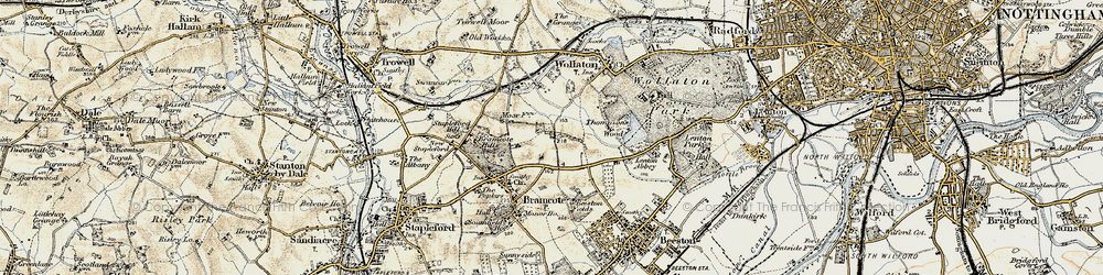 Old map of Bramcote Hills in 1902-1903
