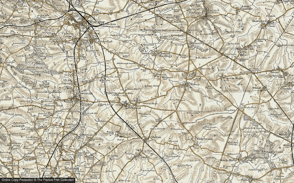 Old Map of Bramcote Mains, 1901-1902 in 1901-1902