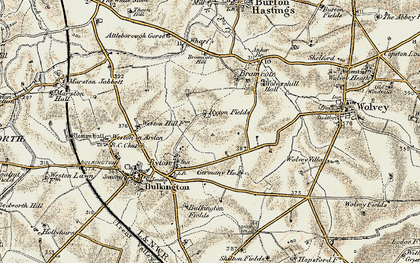 Old map of Bramcote Mains in 1901-1902