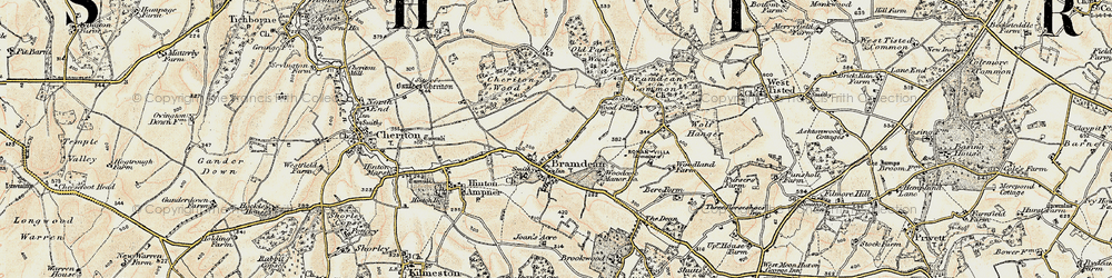 Old map of Bramdean in 1897-1900