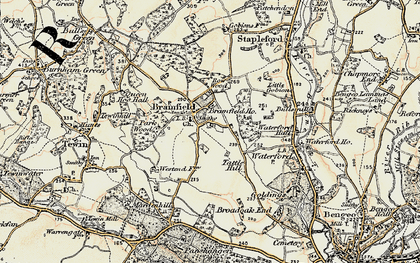 Old map of Bramfieldbury in 1898-1899