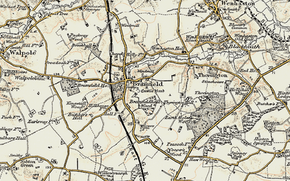 Old map of Bramfield in 1901