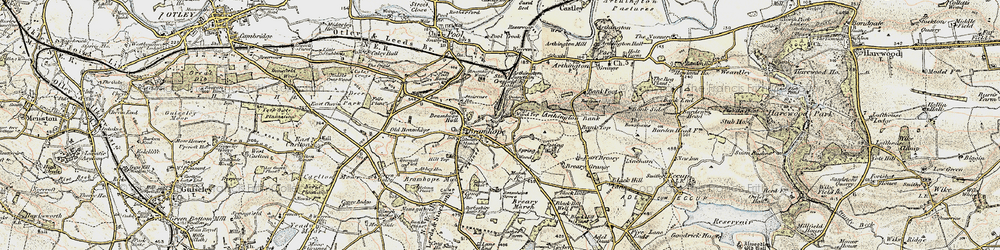 Old map of Bramhope in 1903-1904