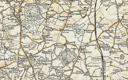 Old map of Bramley Corner in 1897-1900