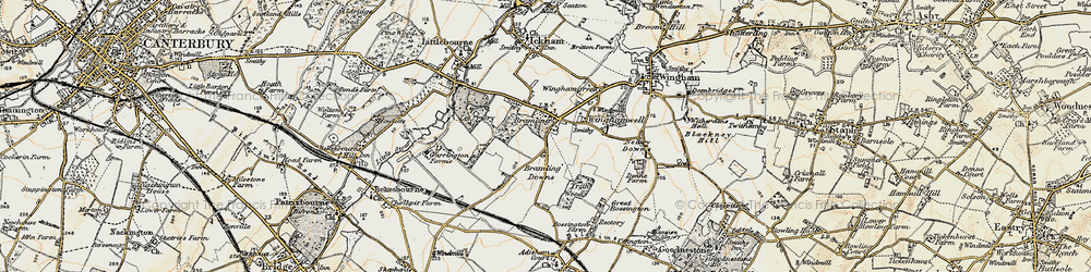 Old map of Bramling in 1898-1899