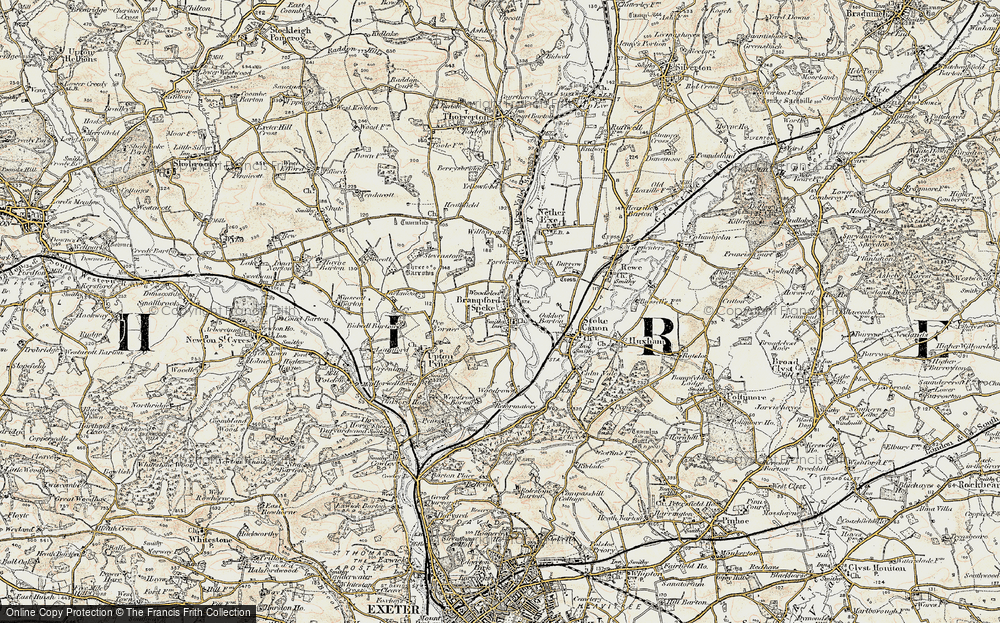 Old Map of Brampford Speke, 1898-1900 in 1898-1900