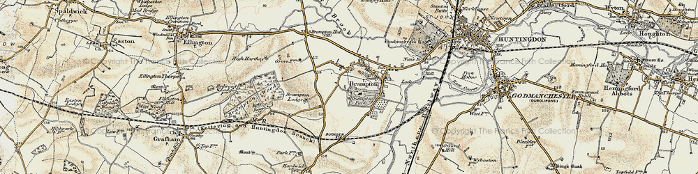 Old map of Brampton in 1901
