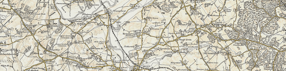 Old map of Brampton Abbotts in 1899-1900