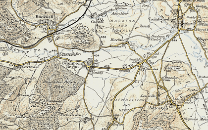 Old map of Brampton Bryan in 1901-1903