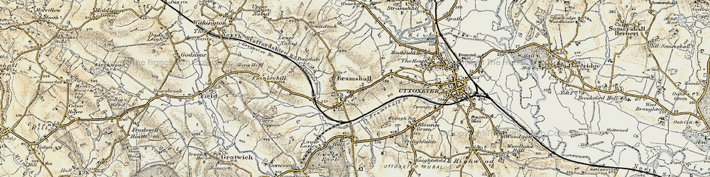 Old map of Bramshall in 1902