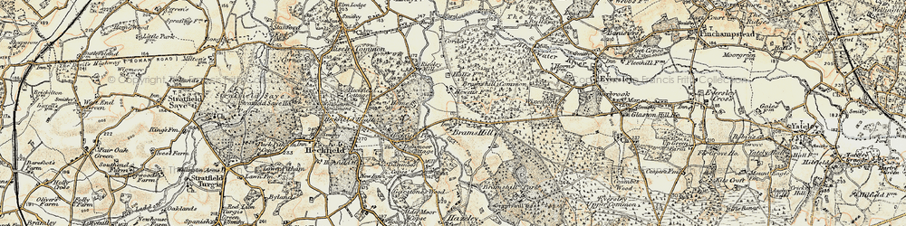 Old map of Bramshill in 1897-1909
