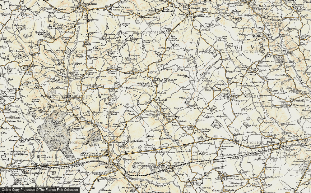 Old Map of Bran End, 1898-1899 in 1898-1899