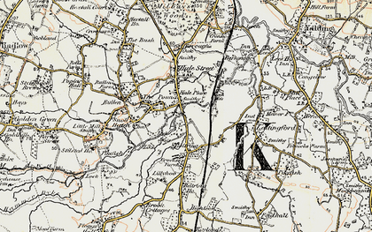 Old map of Branbridges in 1897-1898