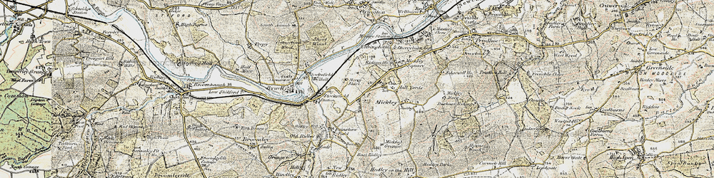 Old map of Branch End in 1901-1904