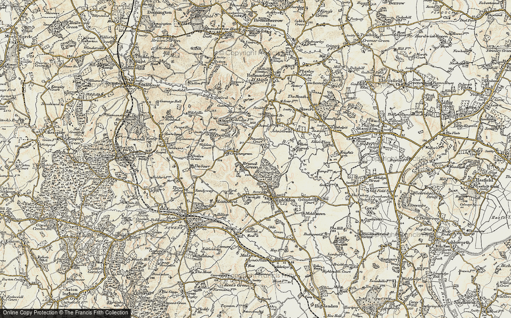 Old Map of Brand Green, 1899-1900 in 1899-1900