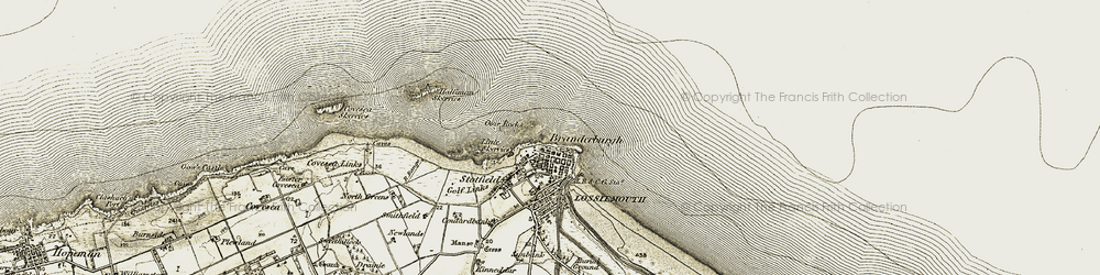 Old map of Branderburgh in 1910-1911