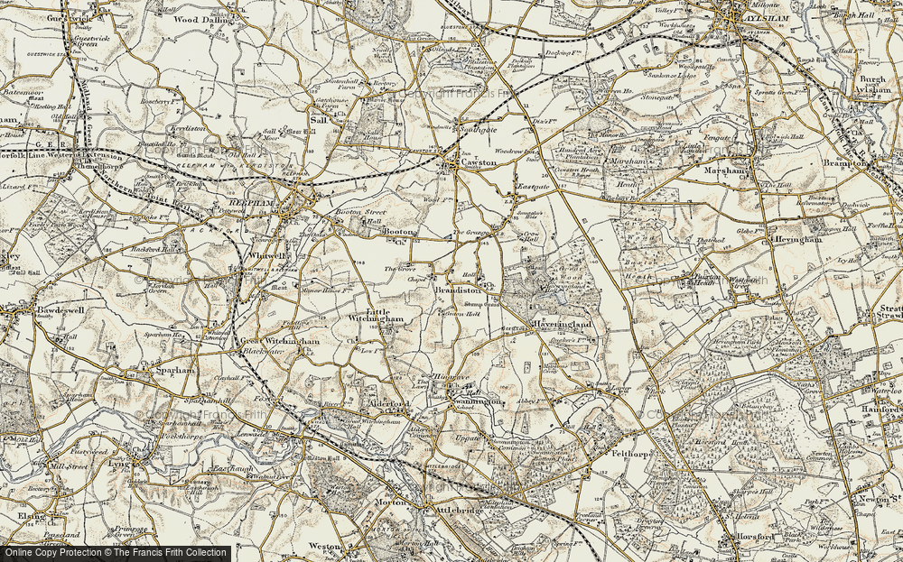 Old Map of Brandiston, 1901-1902 in 1901-1902