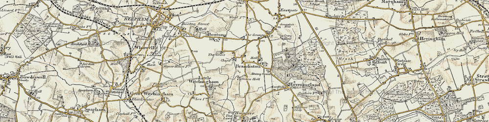 Old map of Brandiston in 1901-1902