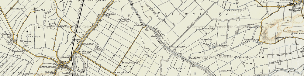 Old map of Burnt Fen in 1901