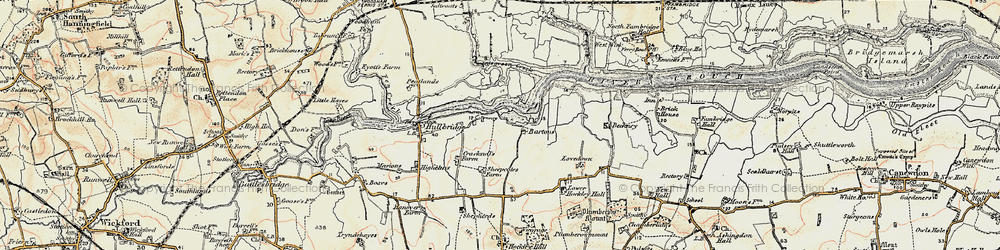 Old map of Brandy Hole in 1898