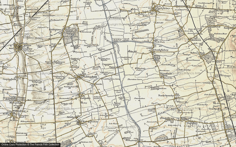 Old Map of Historic Map covering Winghale Priory in 1903-1908