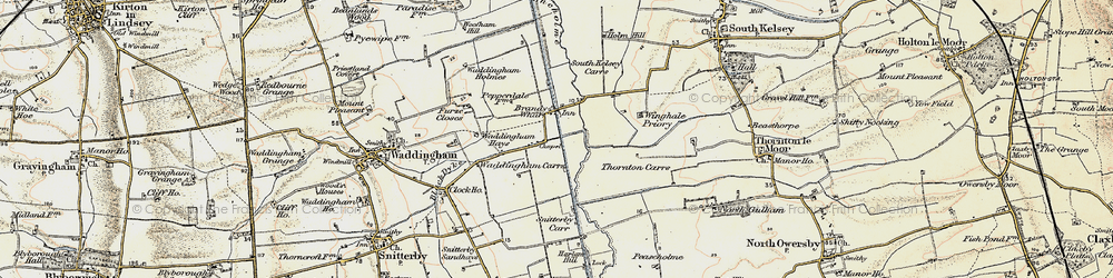 Old map of Winghale Priory in 1903-1908