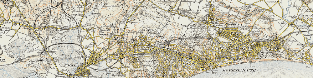 Old map of Branksome in 1899-1909
