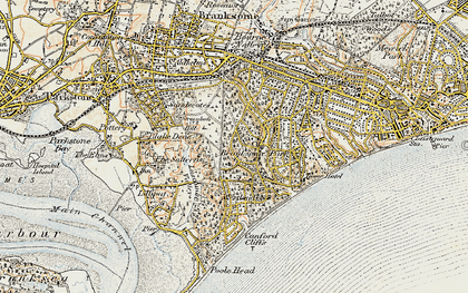 Old map of Branksome Park in 1899-1909