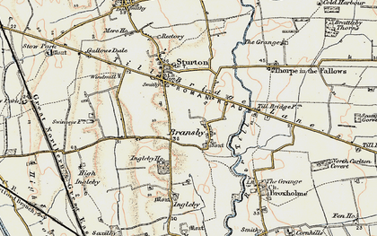 Old map of Aldhow Grange in 1902-1903