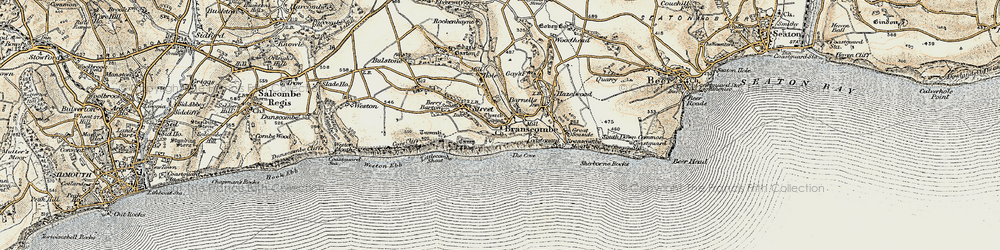 Old map of Branscombe Ebb in 1899
