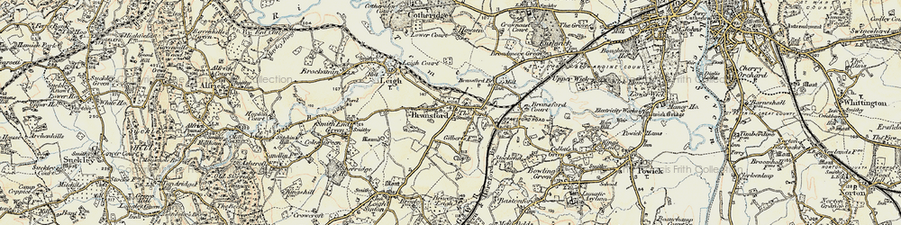 Old map of Bransford in 1899-1901