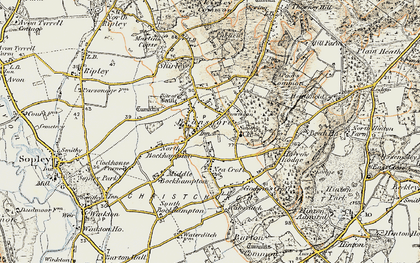 Old map of Bransgore in 1897-1909