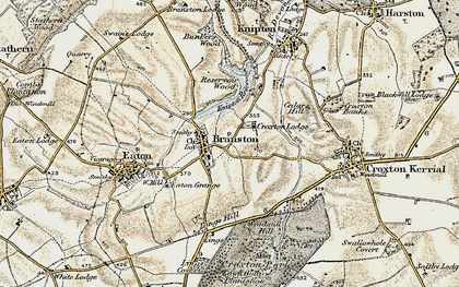 Old map of Branston in 1902-1903