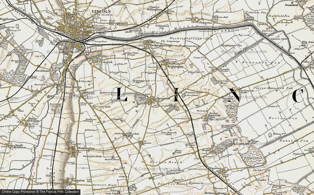 Old Map of Branston, 1902-1903 in 1902-1903