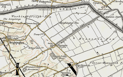 Old map of Branston Booths in 1902-1903