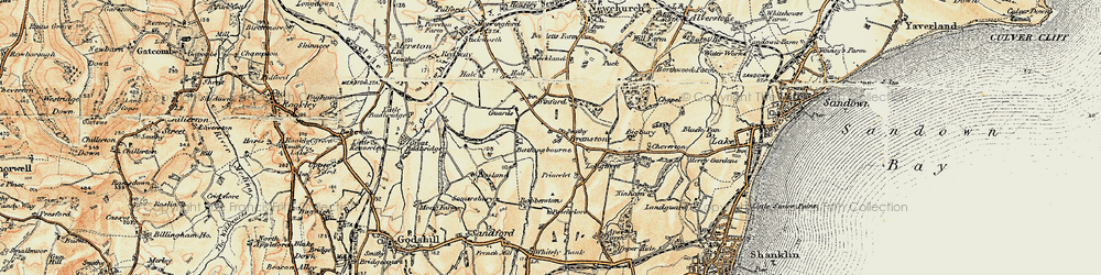 Old map of Bathingbourne in 1899