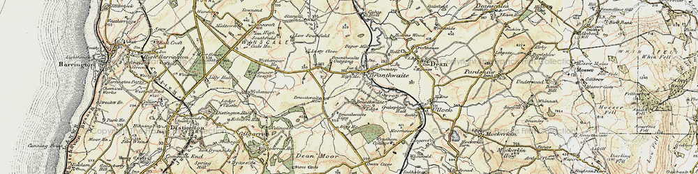 Old map of Branthwaite Edge in 1901-1904