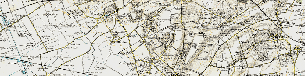 Old map of Brantinghamthorpe in 1903-1908