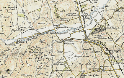 Old map of Branton in 1901-1903