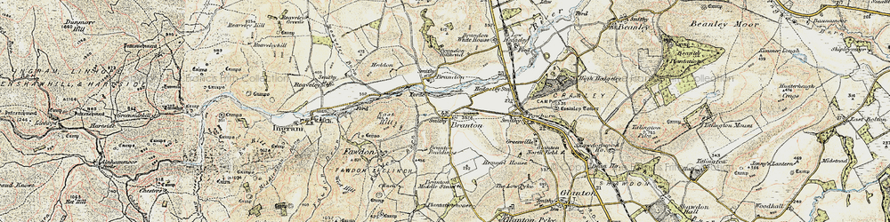 Old map of Brandon Hillhead in 1901-1903